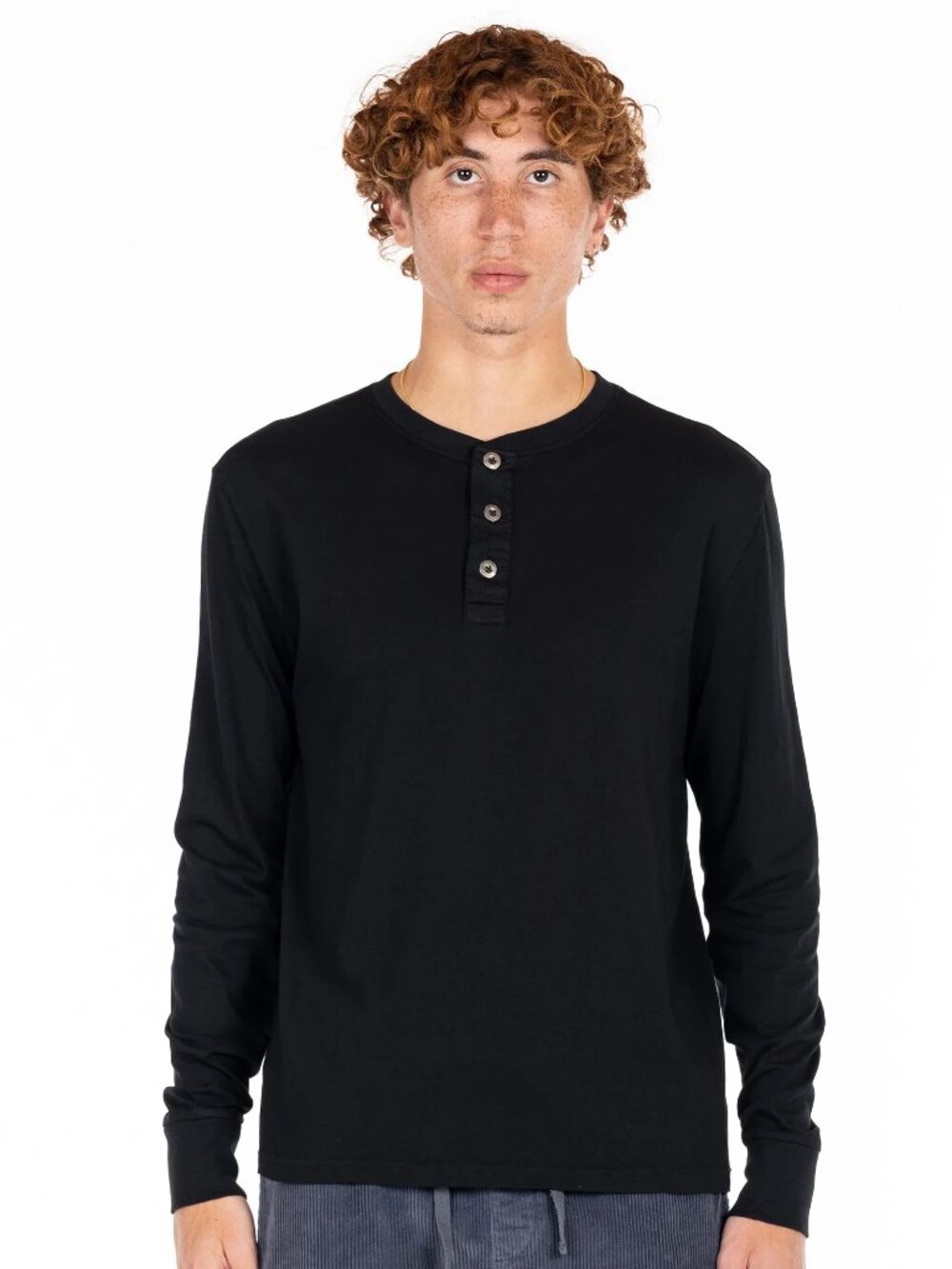 Original Paperbacks Black LS Henley/11245